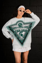 MICHIGAN STATE SPARTANS CHASING VICTORY RHINESTONE SPRAY PREMIUM CREWNECK SWEATSHIRT