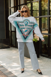 MIAMI DOLPHINS CHASING VICTORY RHINESTONE SPRAY PREMIUM CREWNECK SWEATSHIRT