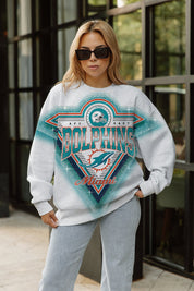 MIAMI DOLPHINS CHASING VICTORY RHINESTONE SPRAY PREMIUM CREWNECK SWEATSHIRT