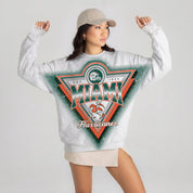 MIAMI HURRICANES CHASING VICTORY RHINESTONE SPRAY PREMIUM CREWNECK SWEATSHIRT