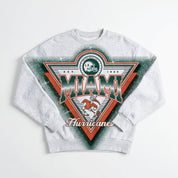 MIAMI HURRICANES CHASING VICTORY RHINESTONE SPRAY PREMIUM CREWNECK SWEATSHIRT