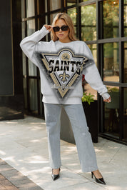 NEW ORLEANS SAINTS CHASING VICTORY RHINESTONE SPRAY PREMIUM CREWNECK SWEATSHIRT