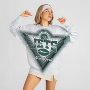NEW YORK JETS CHASING VICTORY RHINESTONE SPRAY PREMIUM CREWNECK SWEATSHIRT