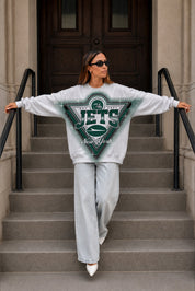 NEW YORK JETS CHASING VICTORY RHINESTONE SPRAY PREMIUM CREWNECK SWEATSHIRT