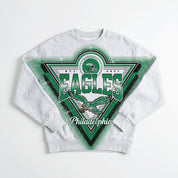 PHILADELPHIA EAGLES CHASING VICTORY RHINESTONE SPRAY PREMIUM CREWNECK SWEATSHIRT