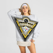 PITTSBURGH STEELERS CHASING VICTORY RHINESTONE SPRAY PREMIUM CREWNECK SWEATSHIRT