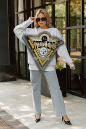 PITTSBURGH STEELERS CHASING VICTORY RHINESTONE SPRAY PREMIUM CREWNECK SWEATSHIRT