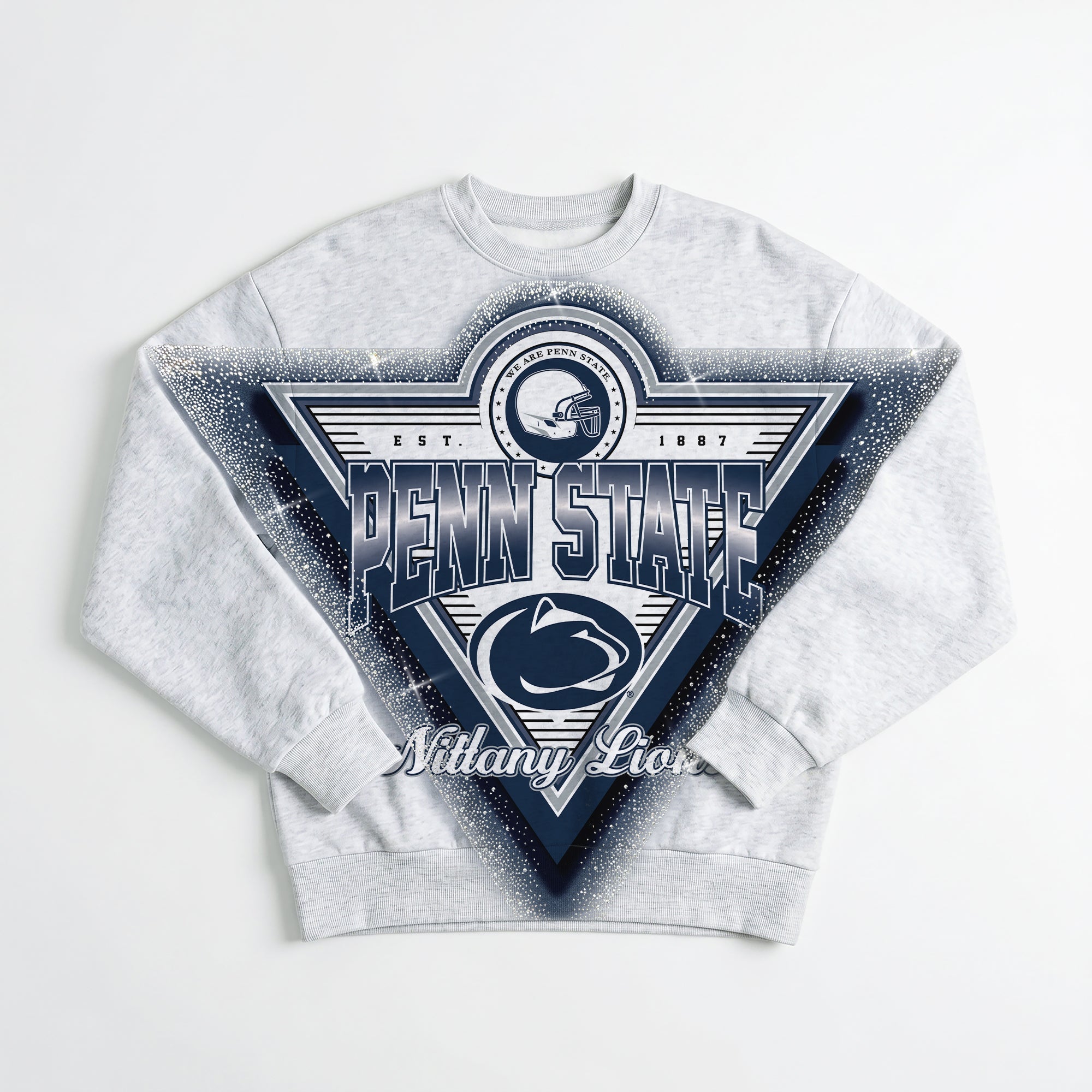PENN STATE NITTANY LIONS CHASING VICTORY RHINESTONE SPRAY PREMIUM CREWNECK SWEATSHIRT