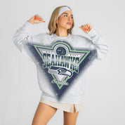 SEATTLE SEAHAWKS CHASING VICTORY RHINESTONE SPRAY PREMIUM CREWNECK SWEATSHIRT