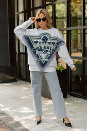 SEATTLE SEAHAWKS CHASING VICTORY RHINESTONE SPRAY PREMIUM CREWNECK SWEATSHIRT