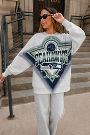 SEATTLE SEAHAWKS CHASING VICTORY RHINESTONE SPRAY PREMIUM CREWNECK SWEATSHIRT
