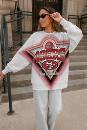 SAN FRANCISCO 49ERS CHASING VICTORY RHINESTONE SPRAY PREMIUM CREWNECK SWEATSHIRT