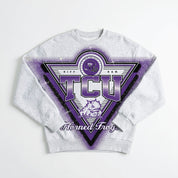 TCU HORNED FROGS CHASING VICTORY RHINESTONE SPRAY PREMIUM CREWNECK SWEATSHIRT
