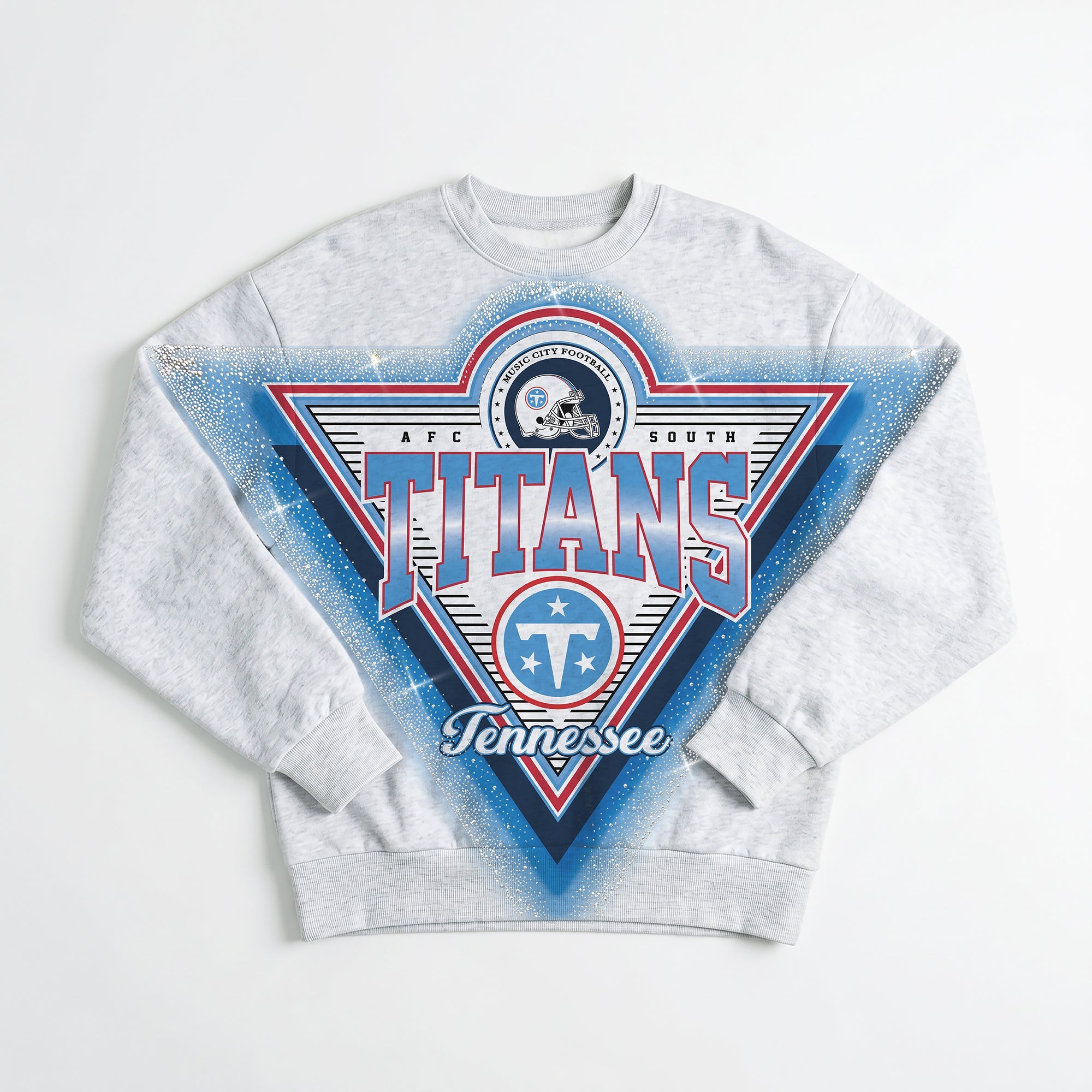 TENNESSEE TITANS CHASING VICTORY RHINESTONE SPRAY PREMIUM CREWNECK SWEATSHIRT