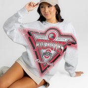 OHIO STATE BUCKEYES CHASING VICTORY RHINESTONE SPRAY PREMIUM CREWNECK SWEATSHIRT