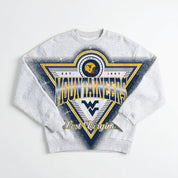 WEST VIRGINIA MOUNTAINEERS CHASING VICTORY RHINESTONE SPRAY PREMIUM CREWNECK SWEATSHIRT