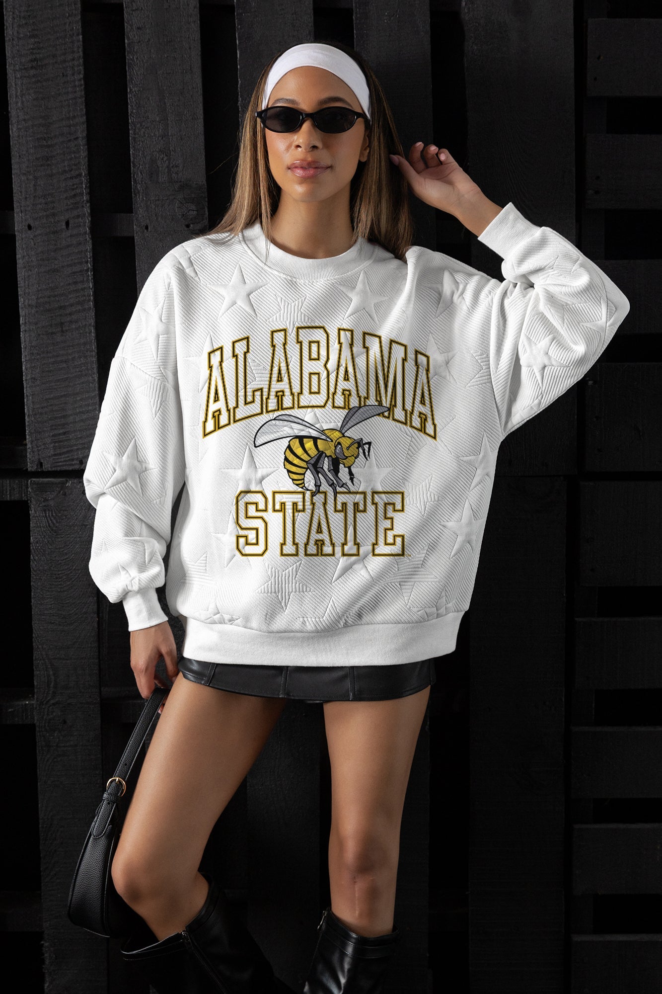 ALABAMA STATE HORNETS BIG PLAY ENERGY EMBOSSED STAR CREWNECK