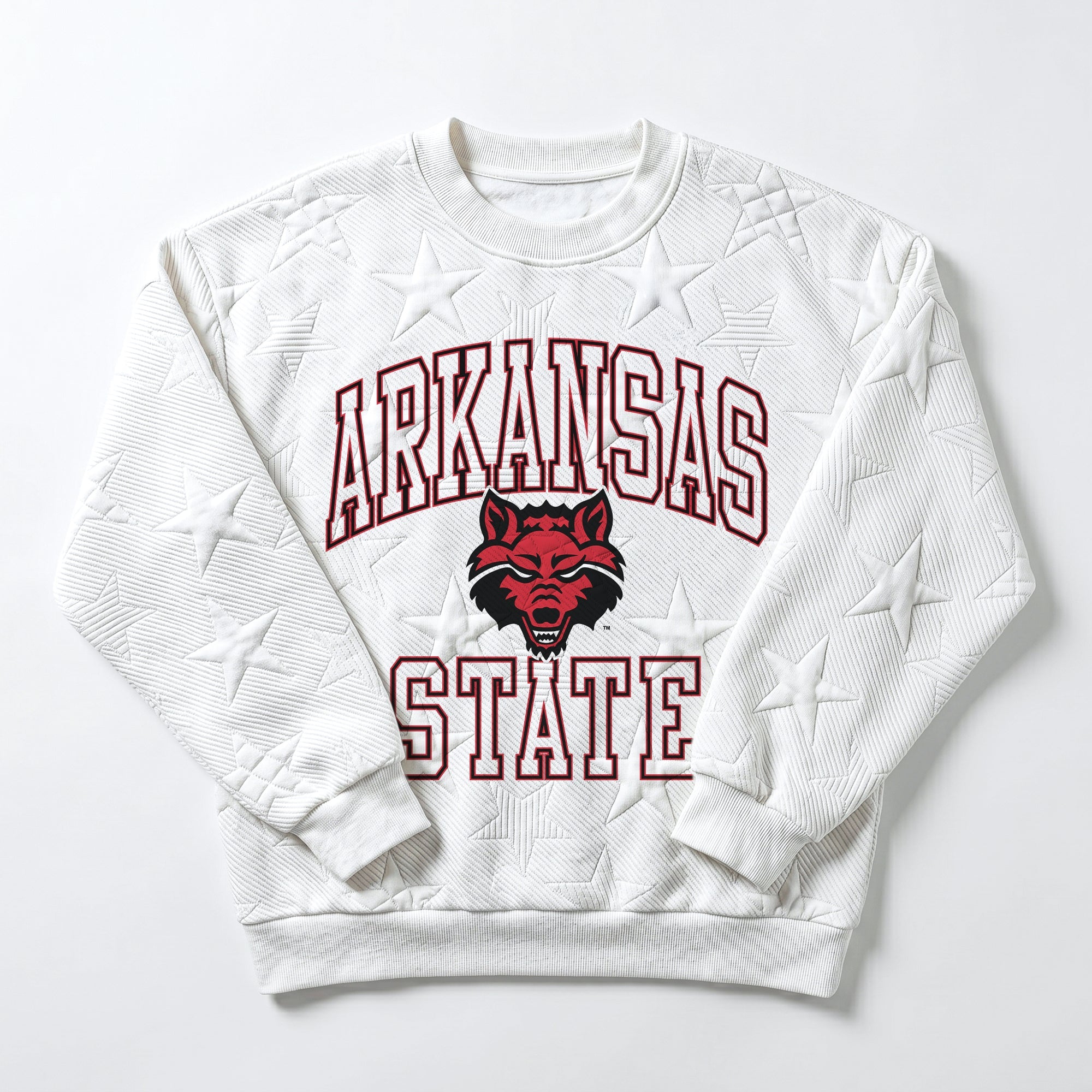 ARKANSAS STATE RED WOLVES BIG PLAY ENERGY EMBOSSED STAR CREWNECK