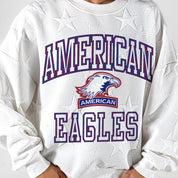 AMERICAN UNIVERSITY EAGLES BIG PLAY ENERGY EMBOSSED STAR CREWNECK