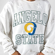 ANGELO STATE RAMS BIG PLAY ENERGY EMBOSSED STAR CREWNECK