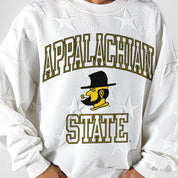 APPALACHIAN STATE MOUNTAINEERS BIG PLAY ENERGY EMBOSSED STAR CREWNECK