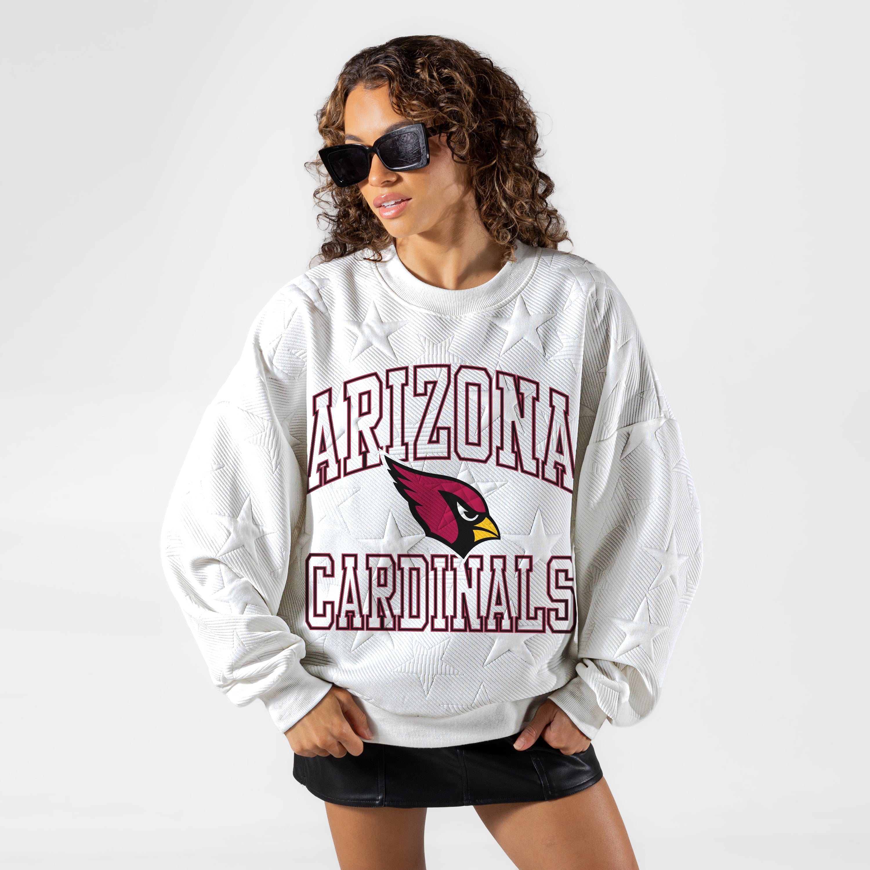 ARIZONA CARDINALS BIG PLAY ENERGY EMBOSSED STAR CREWNECK