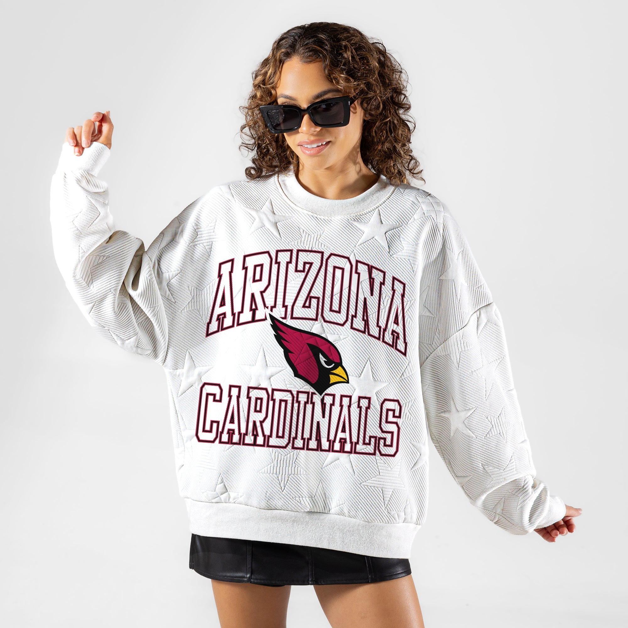 ARIZONA CARDINALS BIG PLAY ENERGY EMBOSSED STAR CREWNECK