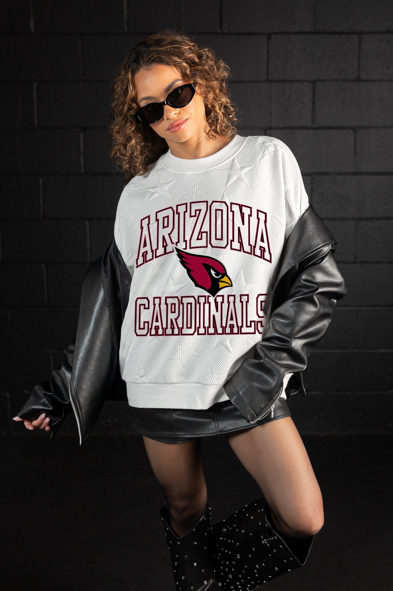 ARIZONA CARDINALS BIG PLAY ENERGY EMBOSSED STAR CREWNECK