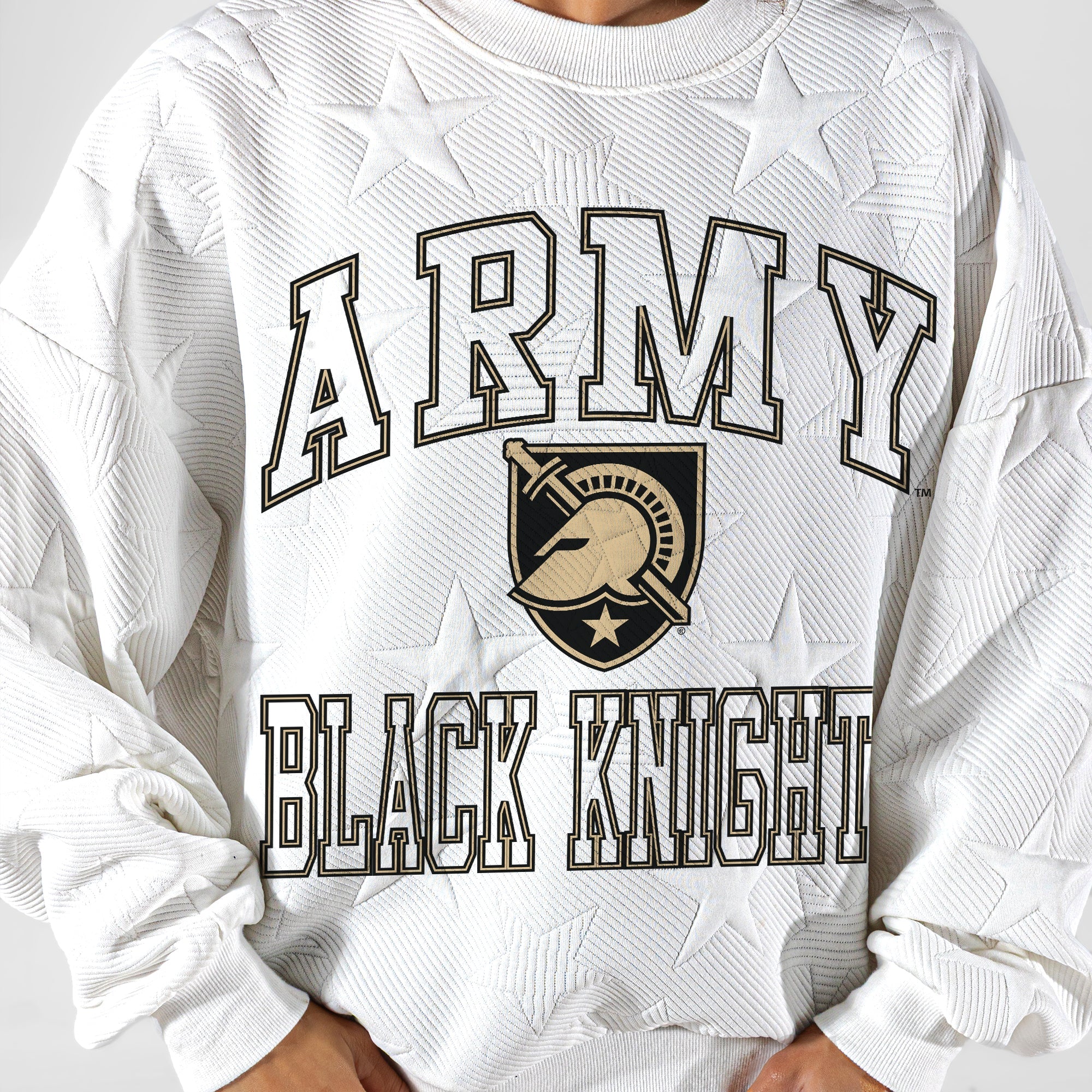 ARMY BLACK KNIGHTS BIG PLAY ENERGY EMBOSSED STAR CREWNECK