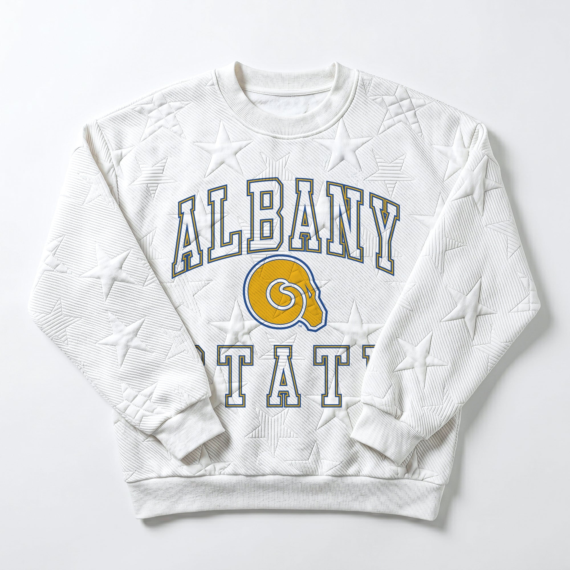 ALBANY STATE GOLDEN RAMS BIG PLAY ENERGY EMBOSSED STAR CREWNECK