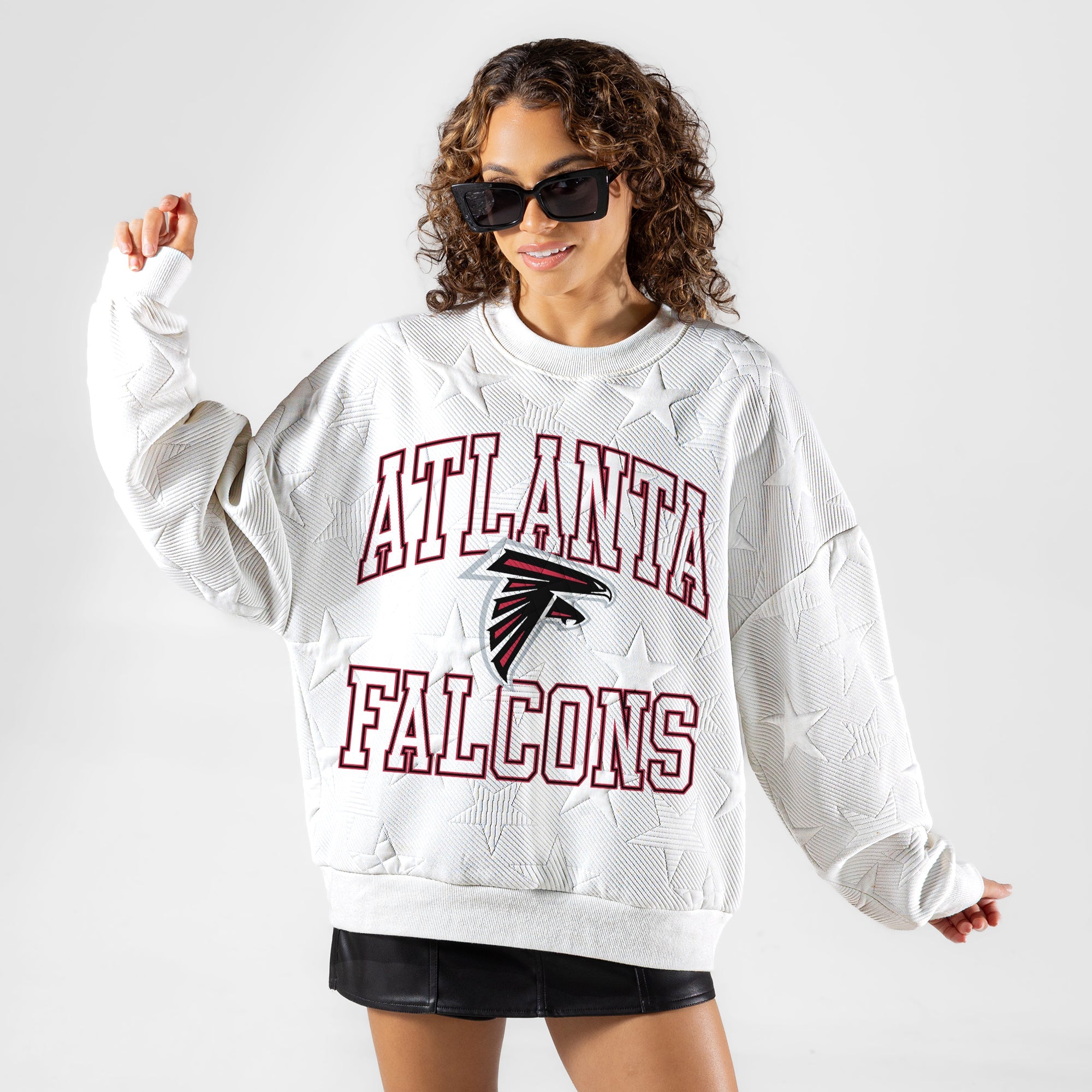 ATLANTA FALCONS BIG PLAY ENERGY EMBOSSED STAR CREWNECK