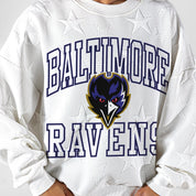 BALTIMORE RAVENS BIG PLAY ENERGY EMBOSSED STAR CREWNECK