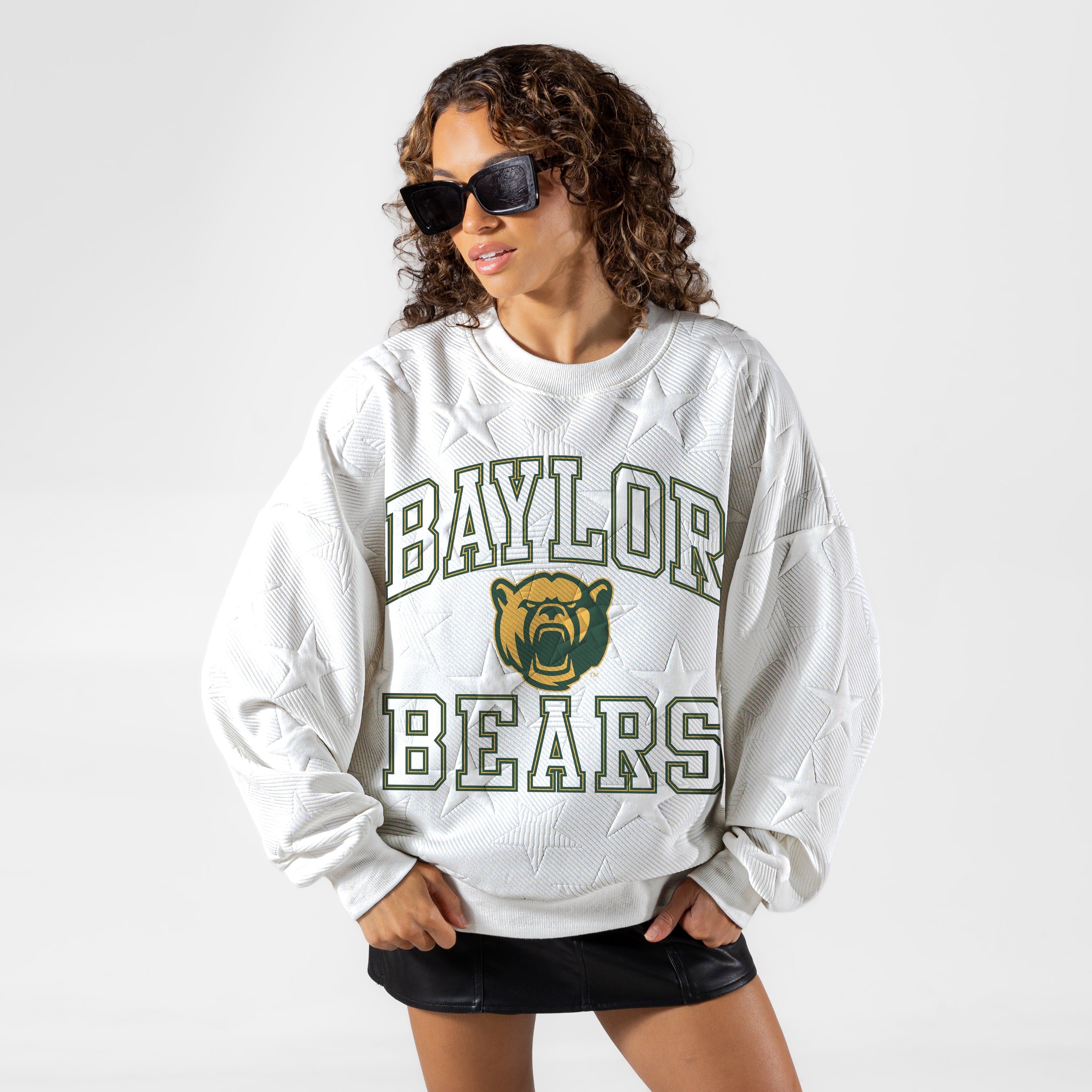 BAYLOR BEARS BIG PLAY ENERGY EMBOSSED STAR CREWNECK