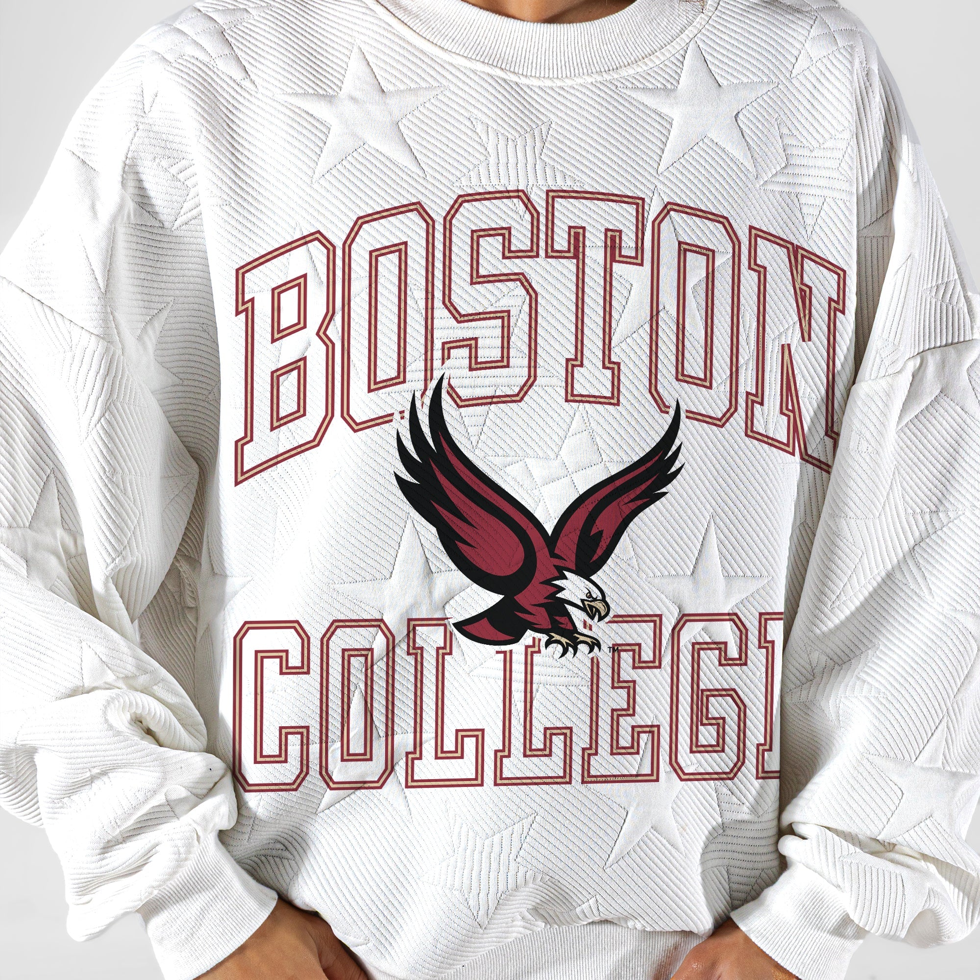 BOSTON COLLEGE EAGLES BIG PLAY ENERGY EMBOSSED STAR CREWNECK