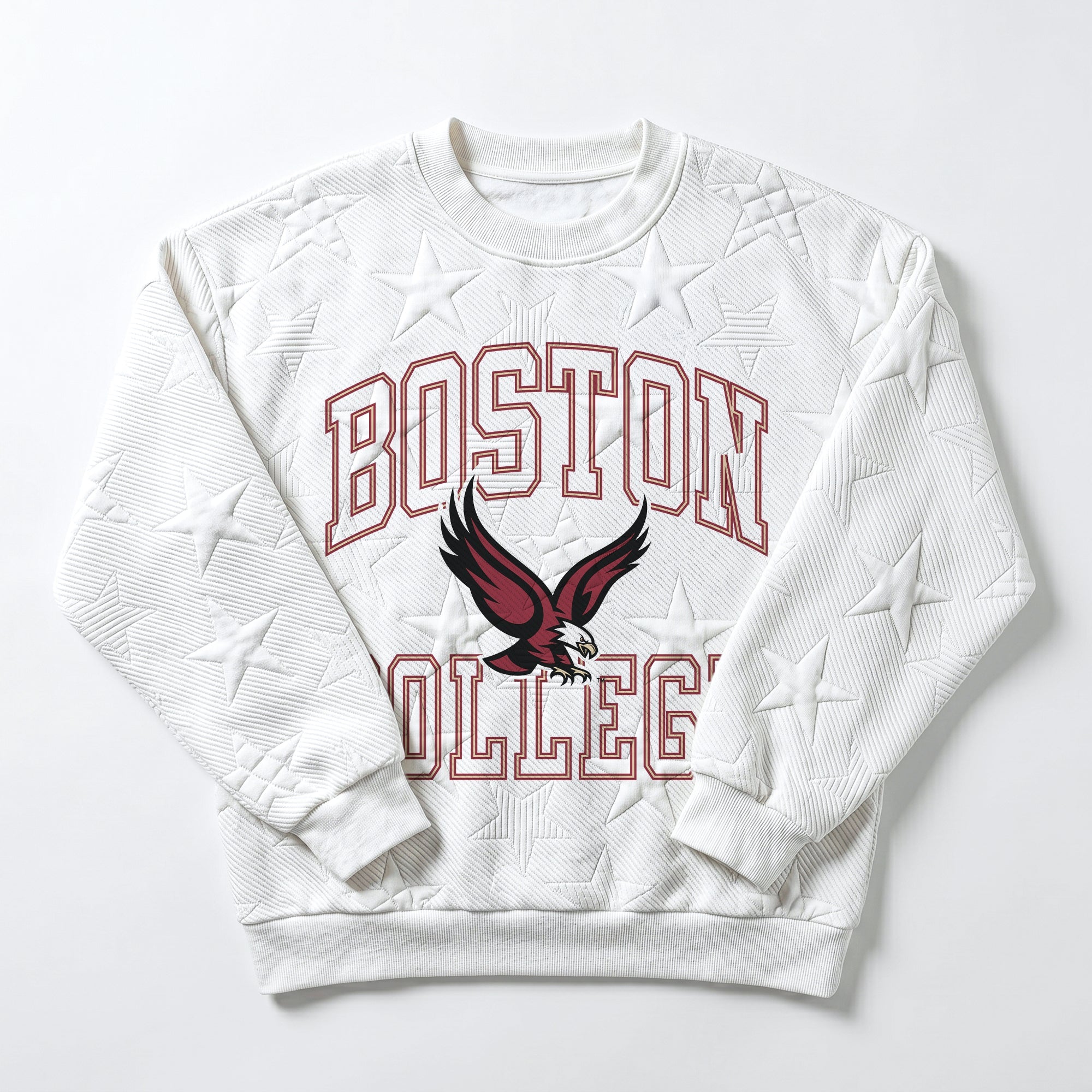 BOSTON COLLEGE EAGLES BIG PLAY ENERGY EMBOSSED STAR CREWNECK