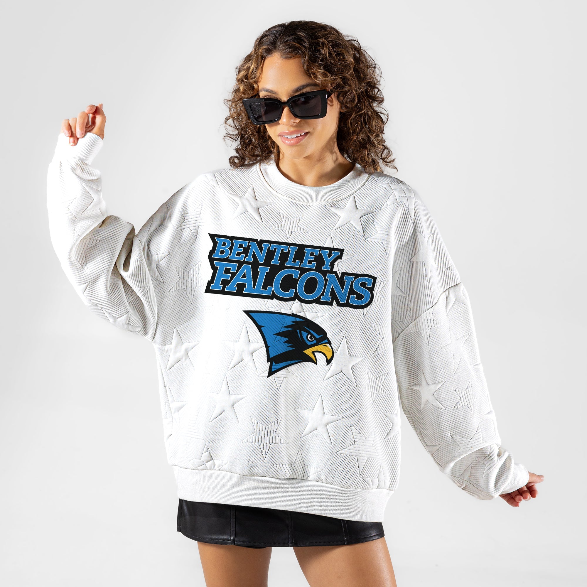 BENTLEY FALCONS BIG PLAY ENERGY EMBOSSED STAR CREWNECK