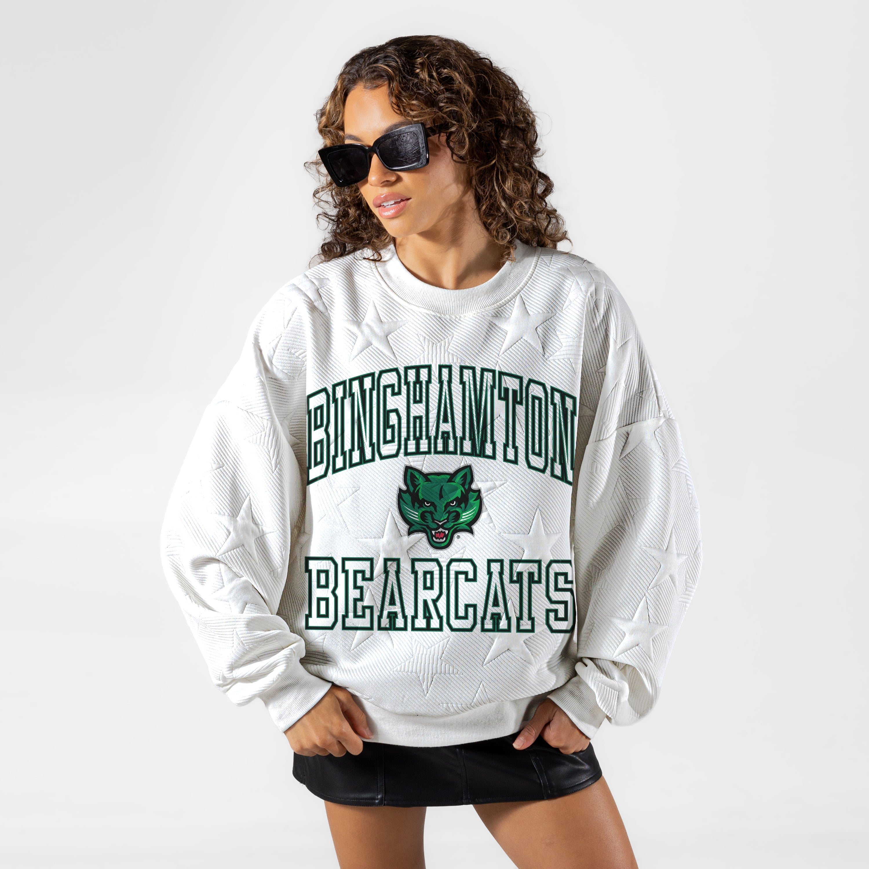 BINGHAMTON BEARCATS BIG PLAY ENERGY EMBOSSED STAR CREWNECK