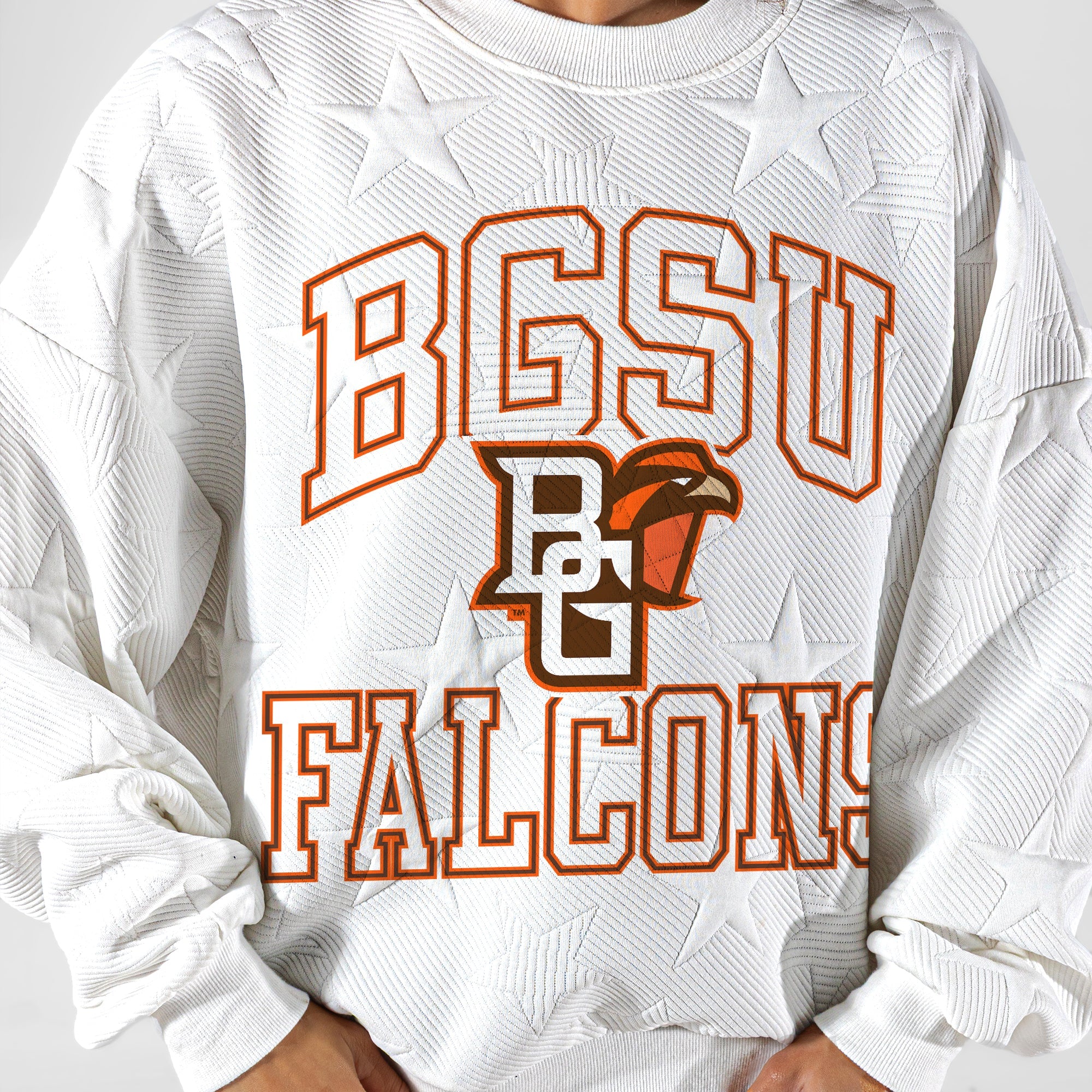 BOWLING GREEN FALCONS BIG PLAY ENERGY EMBOSSED STAR CREWNECK