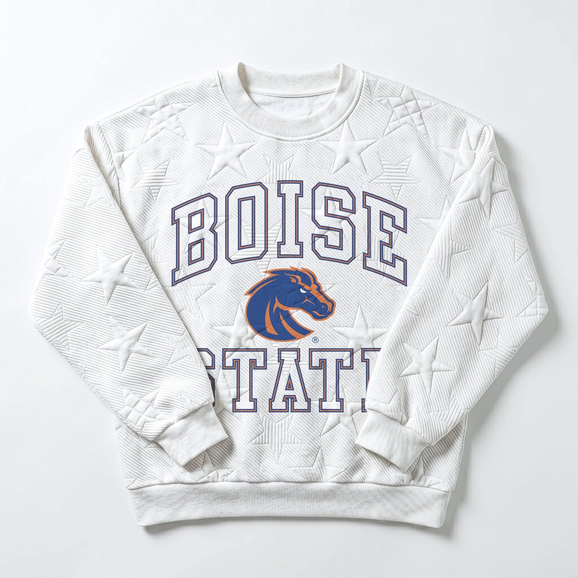BOISE STATE BRONCOS BIG PLAY ENERGY EMBOSSED STAR CREWNECK