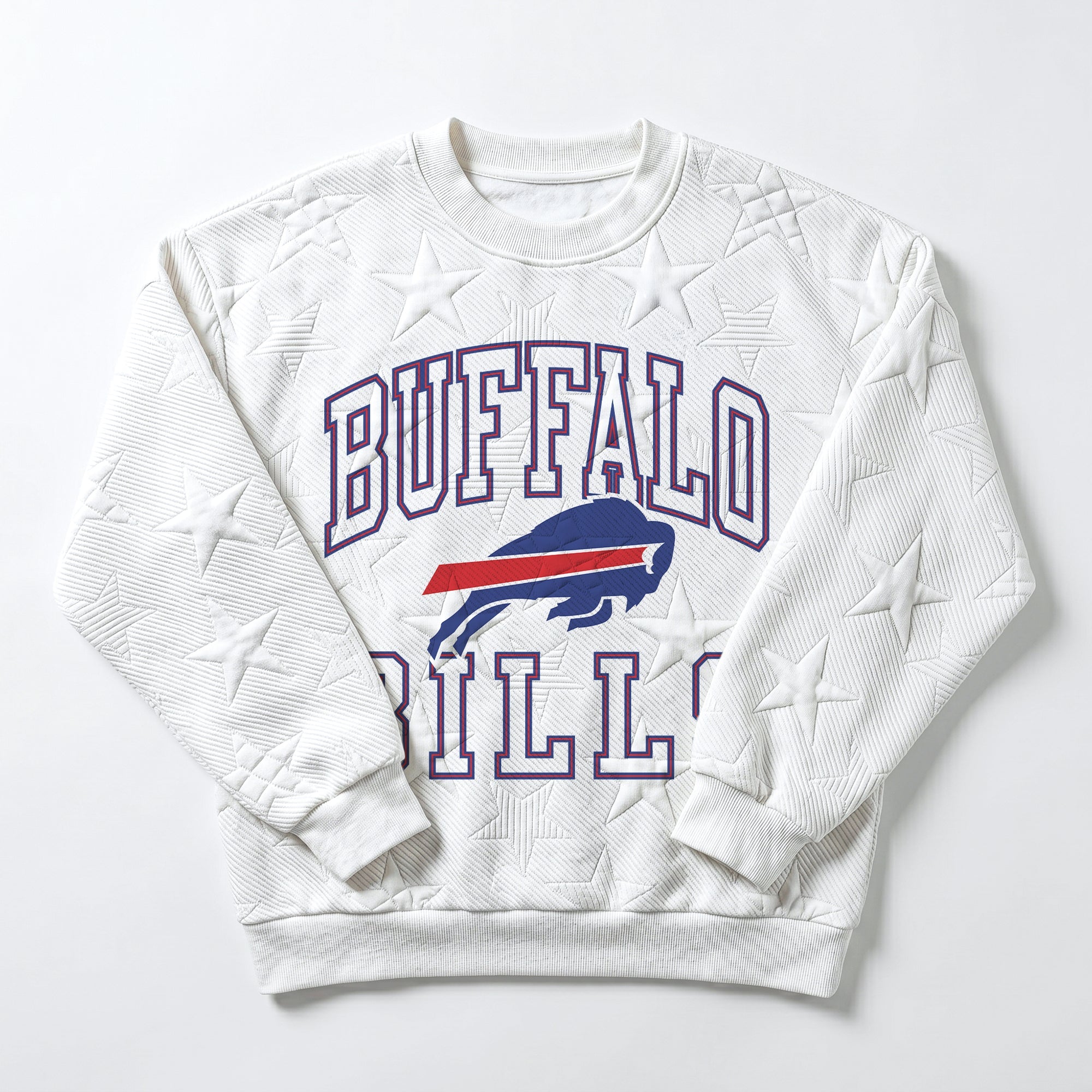 BUFFALO BILLS BIG PLAY ENERGY EMBOSSED STAR CREWNECK