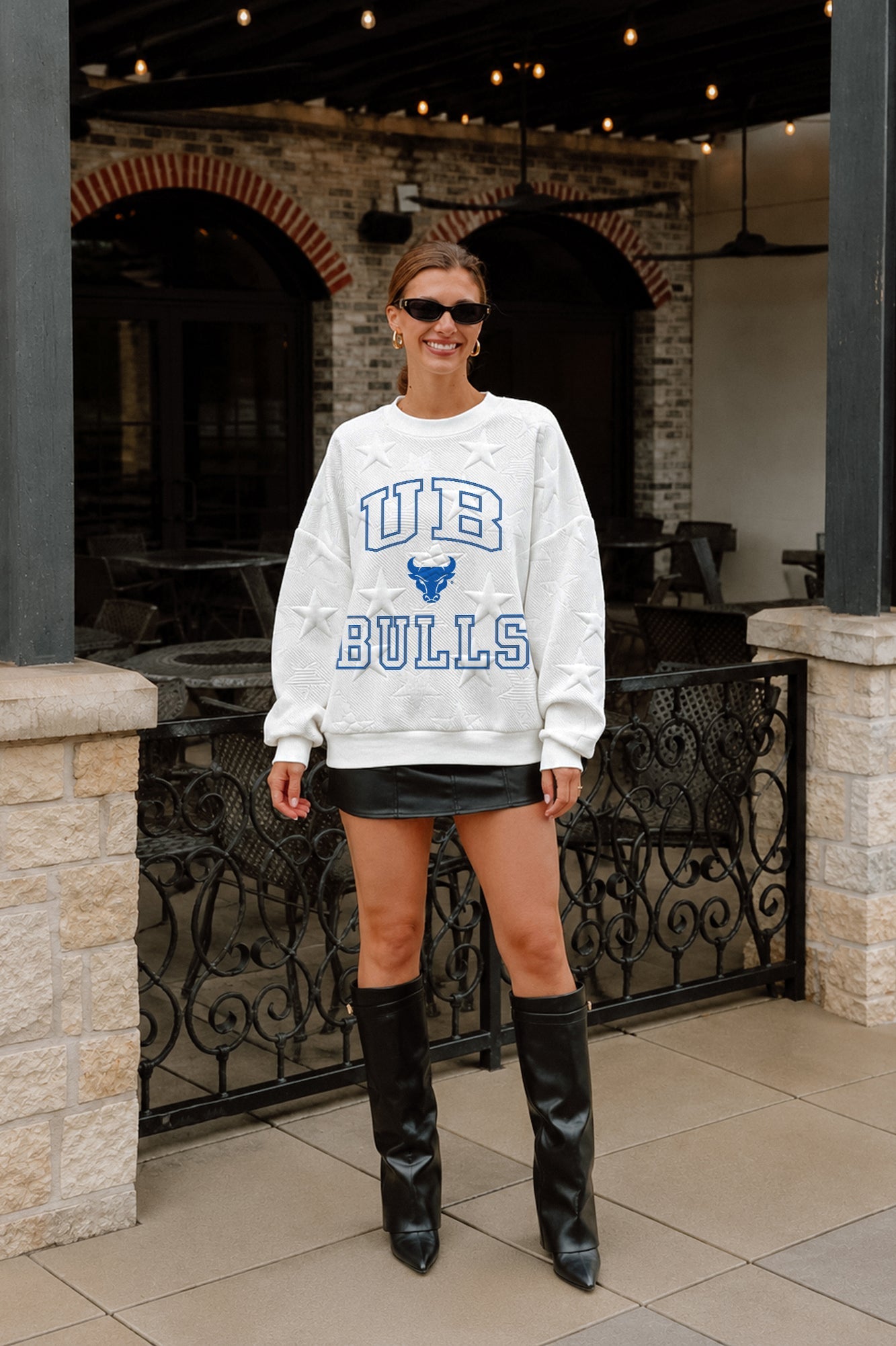 BUFFALO BULLS BIG PLAY ENERGY EMBOSSED STAR CREWNECK
