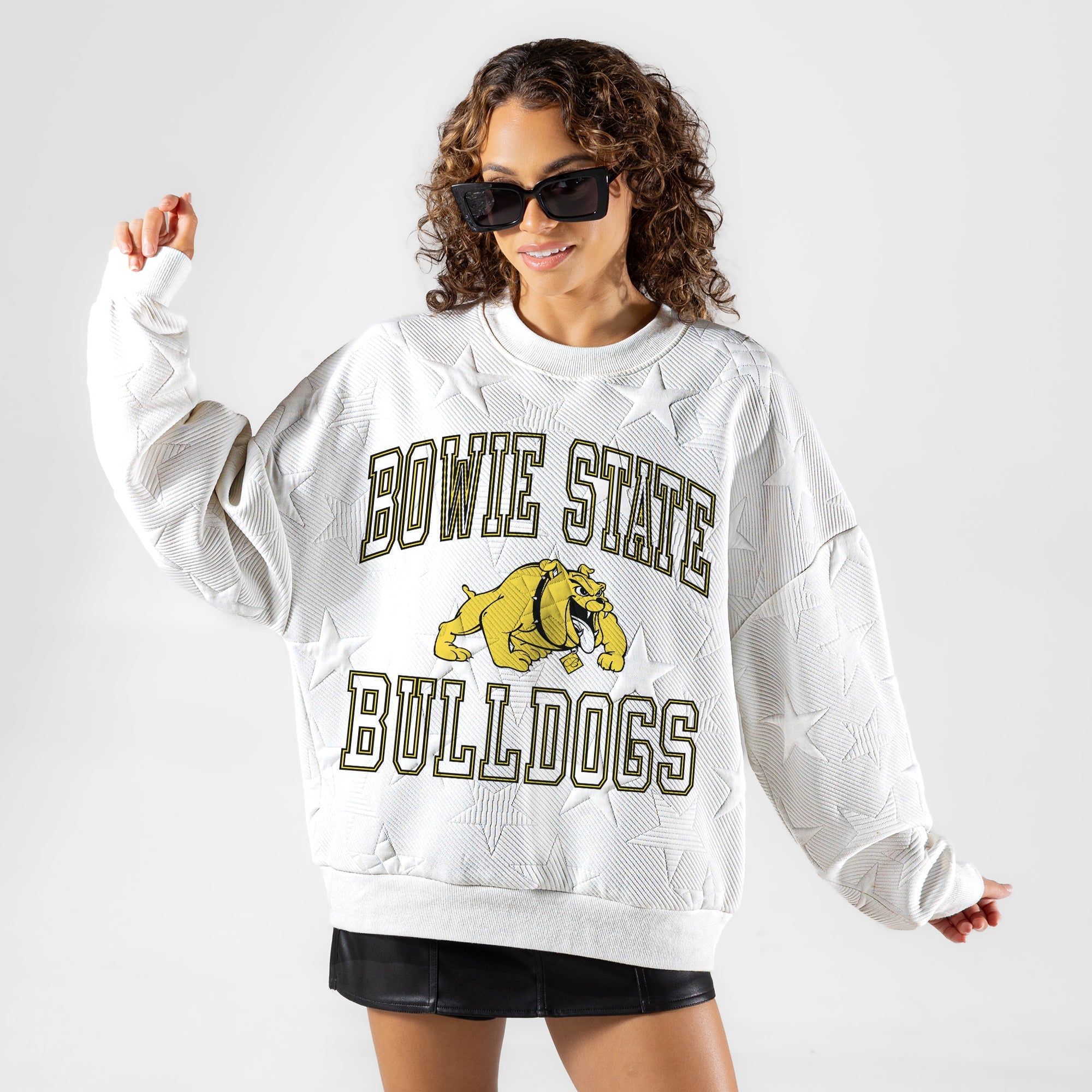 BOWIE STATE BULLDOGS BIG PLAY ENERGY EMBOSSED STAR CREWNECK