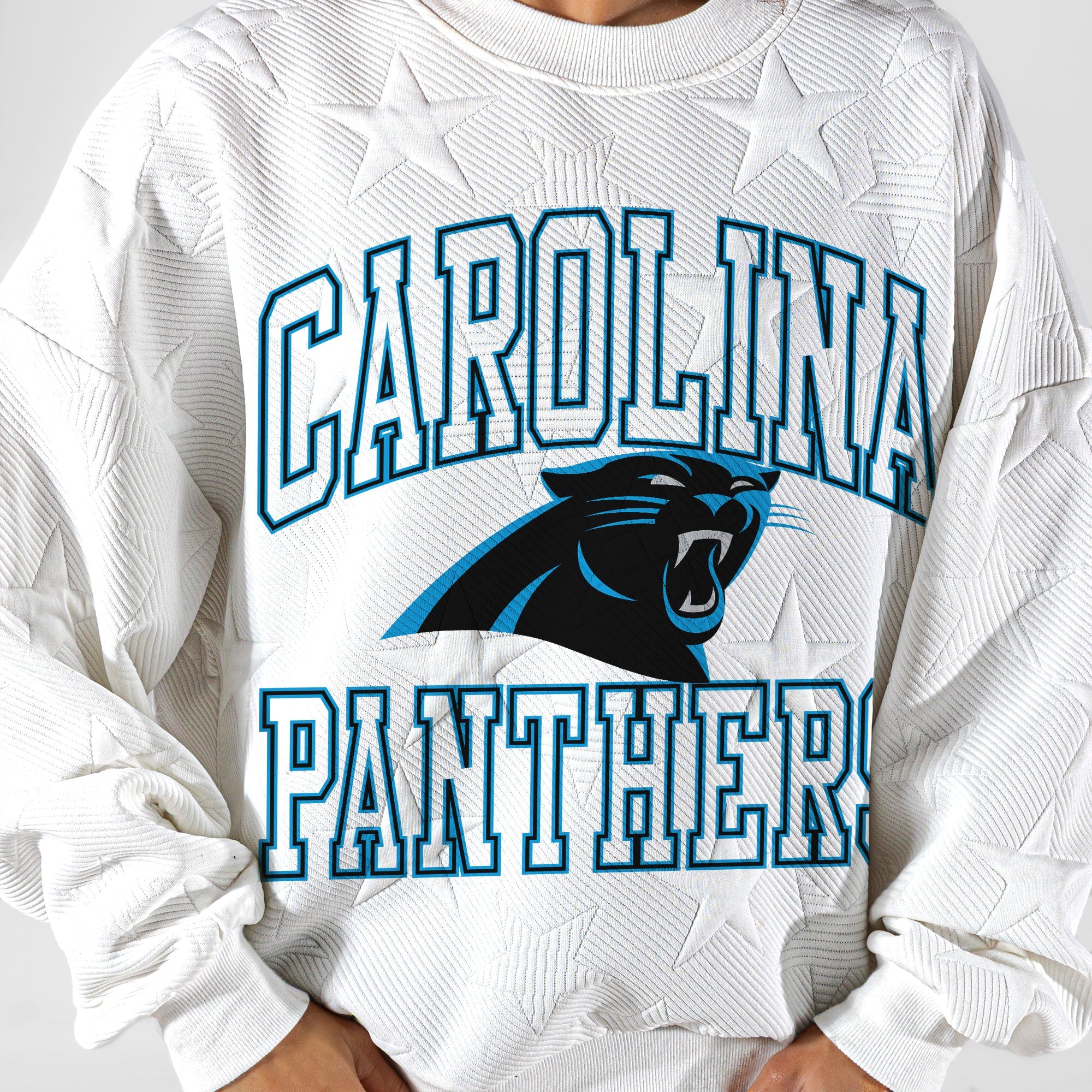 CAROLINA PANTHERS BIG PLAY ENERGY EMBOSSED STAR CREWNECK