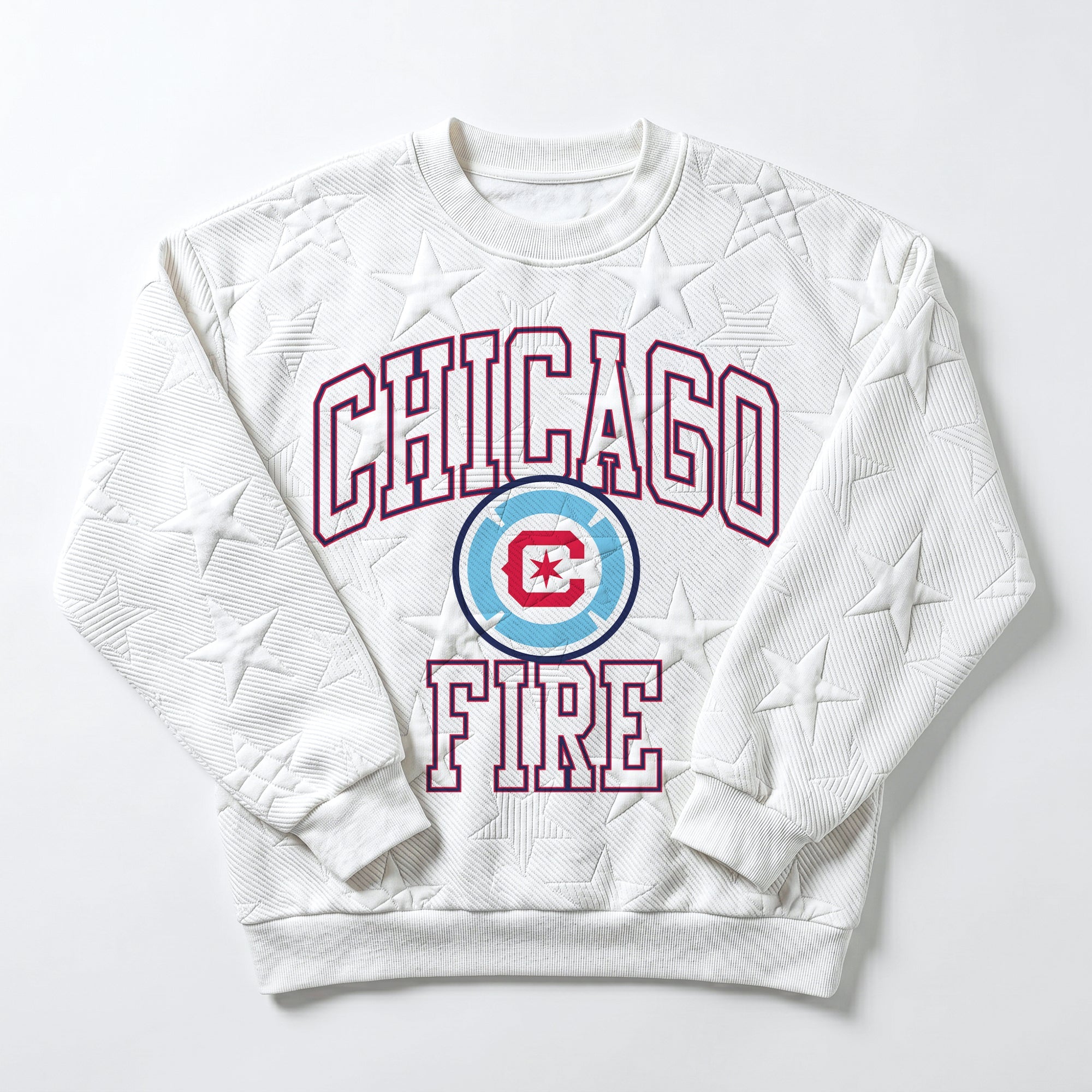 CHICAGO FIRE FC BIG PLAY ENERGY EMBOSSED STAR CREWNECK
