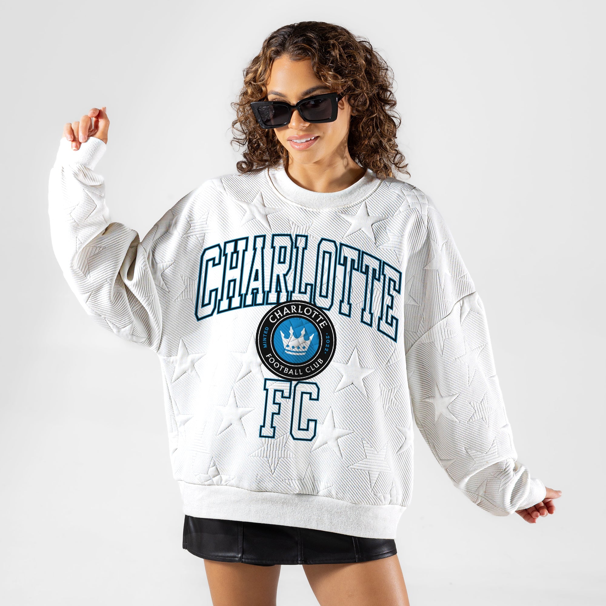 CHARLOTTE FC BIG PLAY ENERGY EMBOSSED STAR CREWNECK