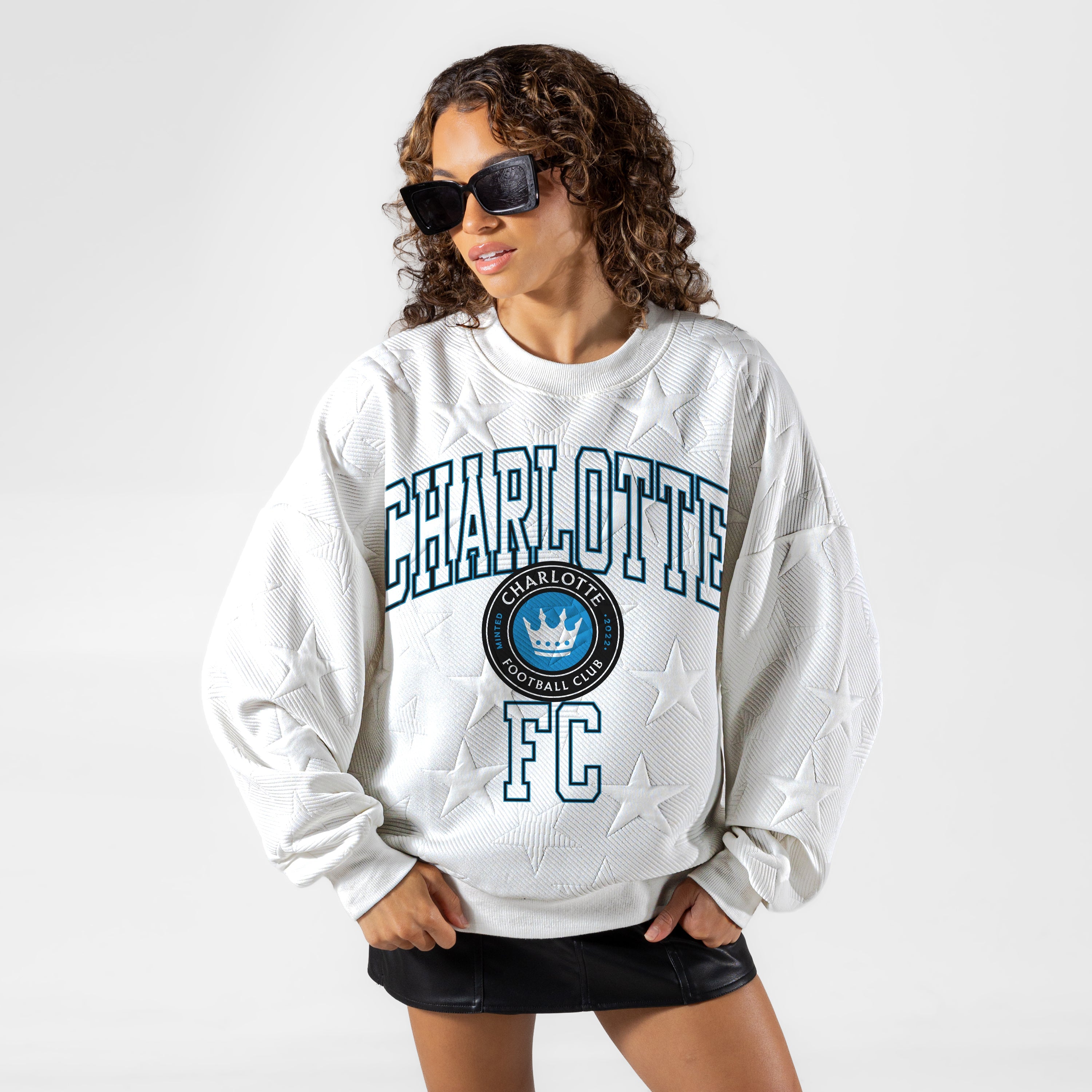 CHARLOTTE FC BIG PLAY ENERGY EMBOSSED STAR CREWNECK
