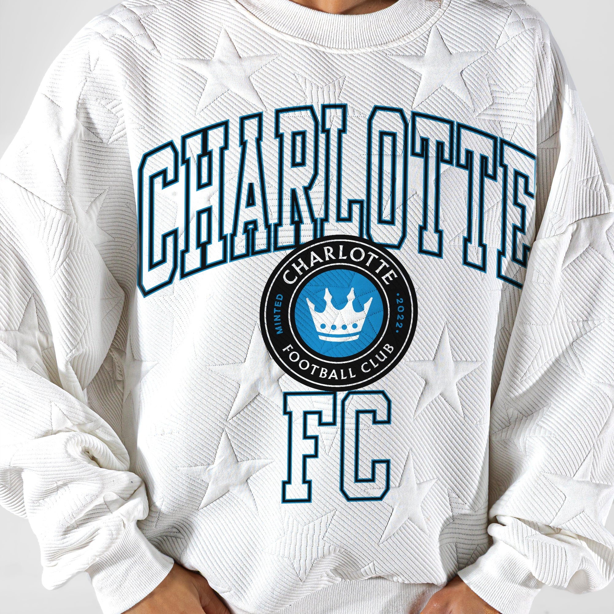 CHARLOTTE FC BIG PLAY ENERGY EMBOSSED STAR CREWNECK