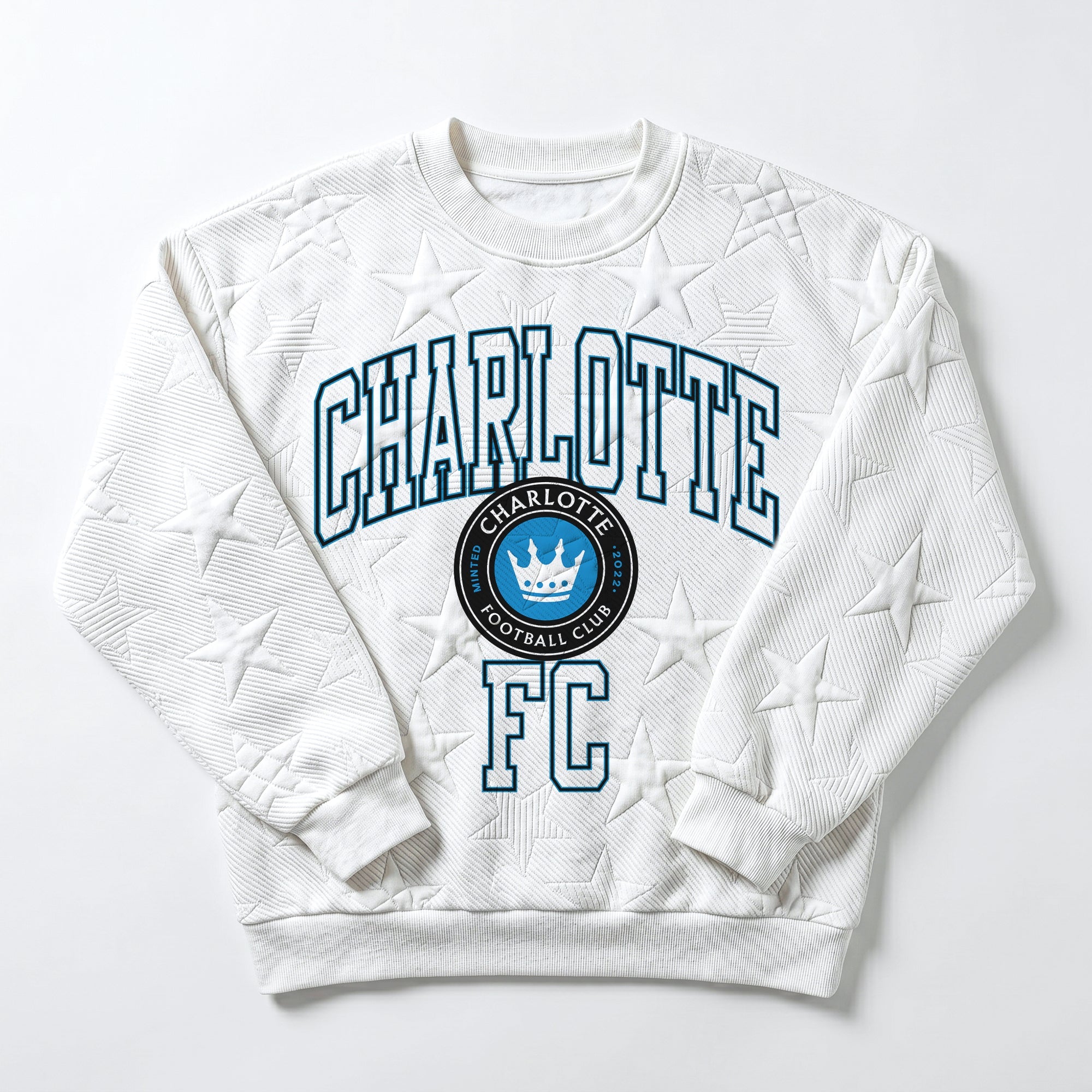 CHARLOTTE FC BIG PLAY ENERGY EMBOSSED STAR CREWNECK