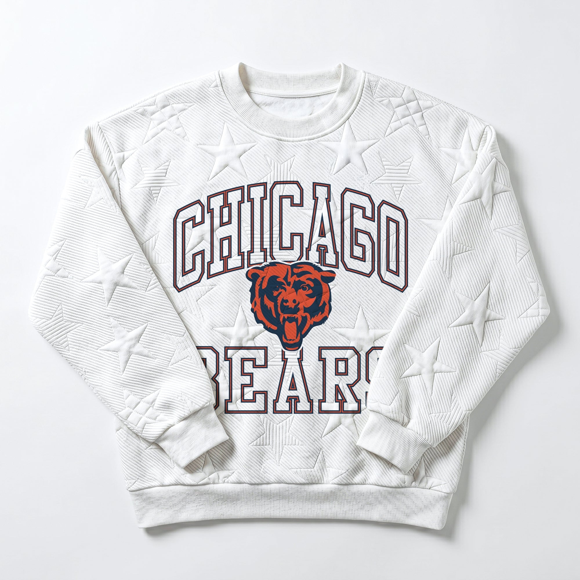 CHICAGO BEARS BIG PLAY ENERGY EMBOSSED STAR CREWNECK