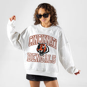 CINCINNATI BENGALS BIG PLAY ENERGY EMBOSSED STAR CREWNECK